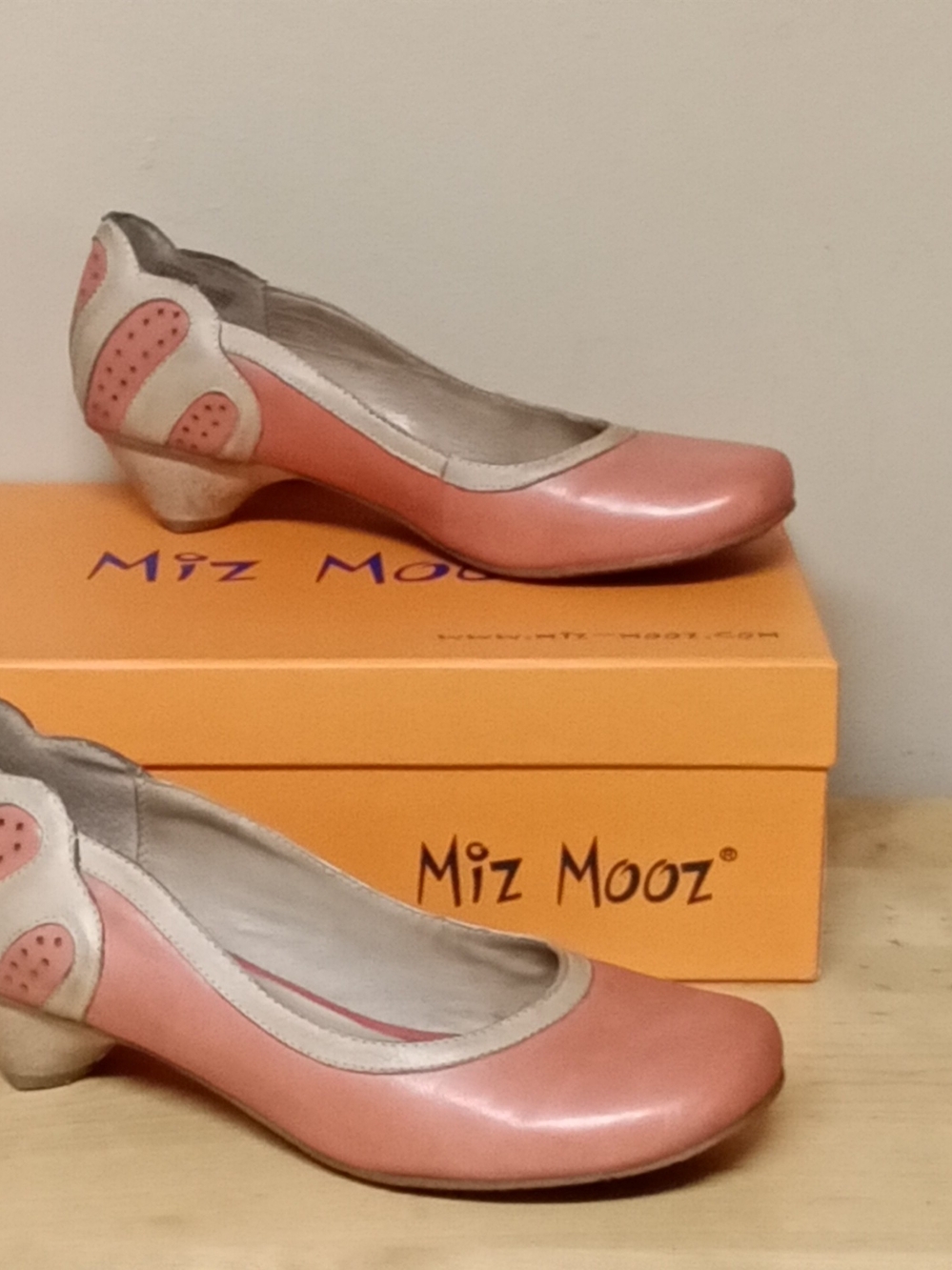 Miz Mooz Women's Coral Pink Low Heel Pumps